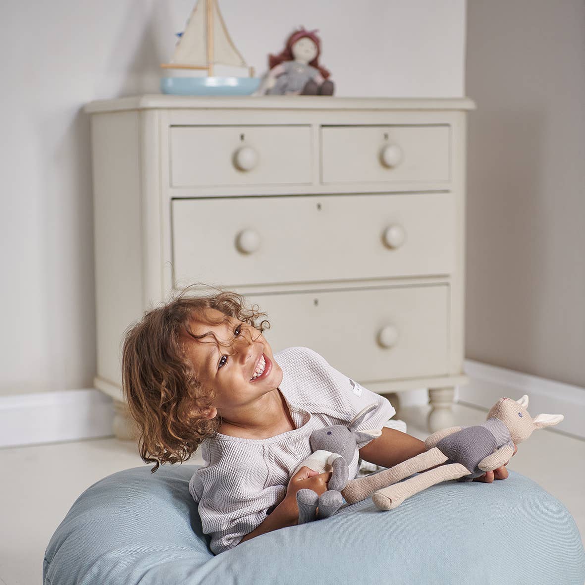 Baby Threads Grey Bunny Doll
