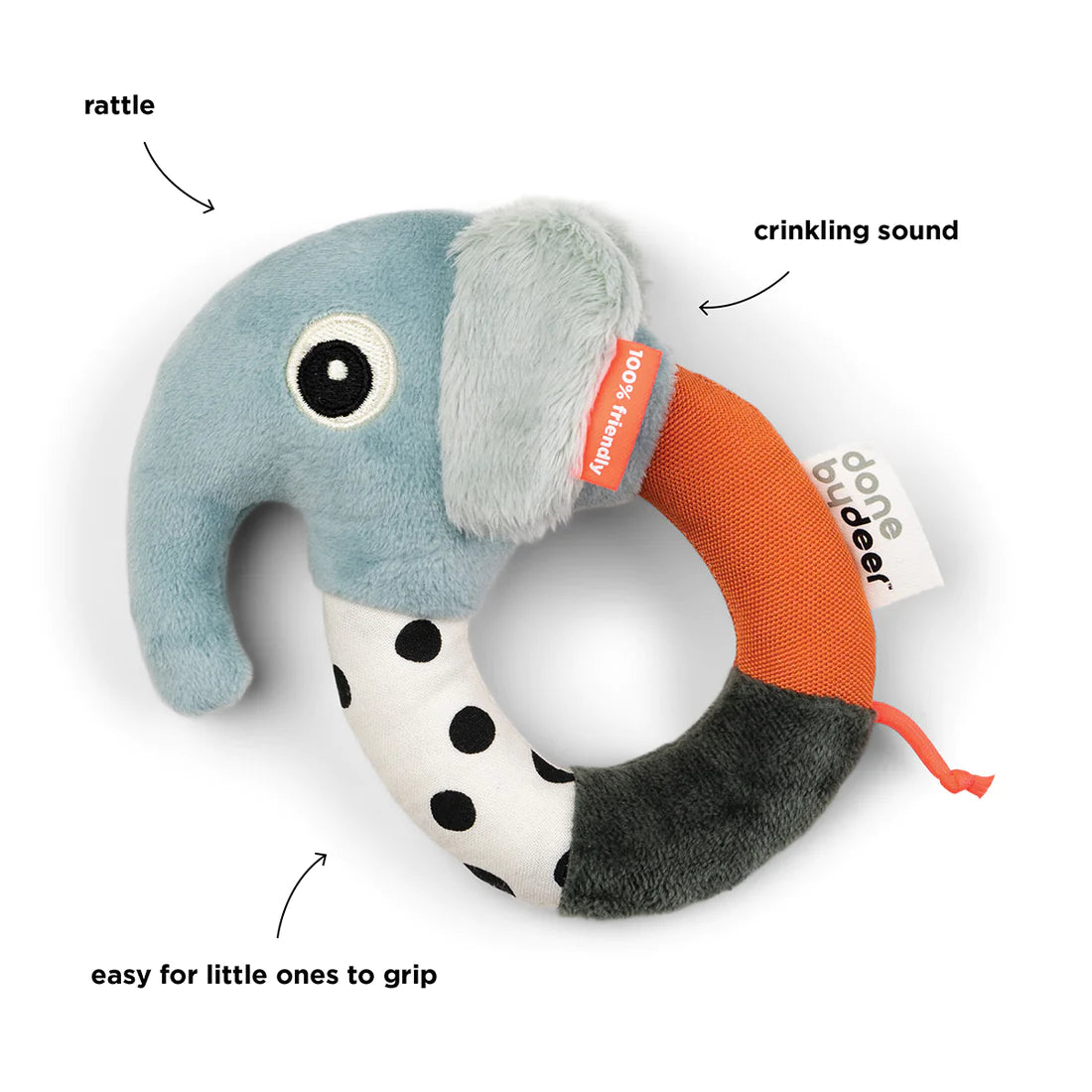 Sensory Ring Rattle | Elphee Blue