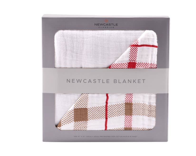 Teddy Bear and Plaid Newcastle Blanket