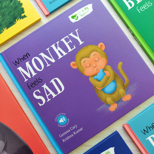 Hardback Me & My Feelings When Monkey Feels Sad (With Audiobook)