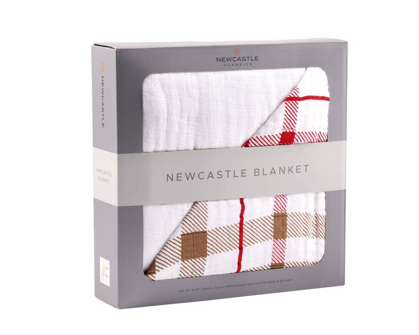 Teddy Bear and Plaid Newcastle Blanket