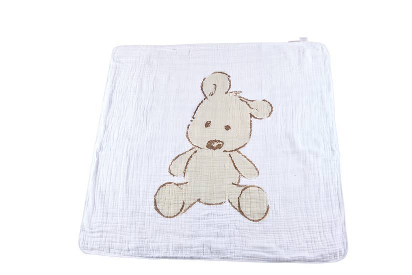 Teddy Bear and Plaid Newcastle Blanket