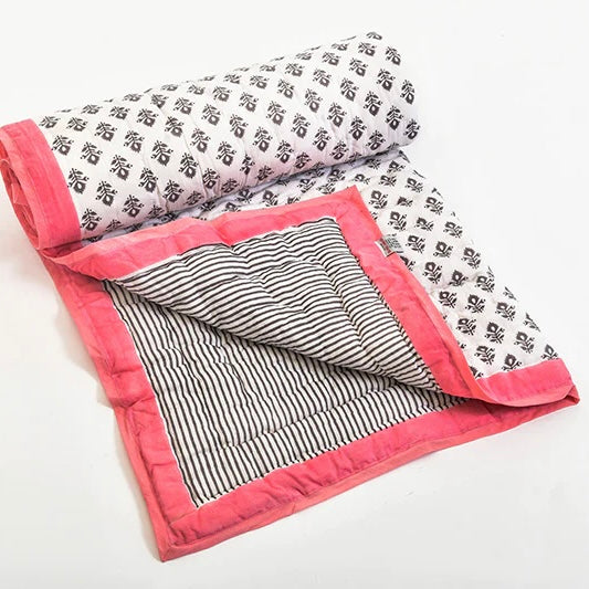 Keya and Pink Quilted Blanket