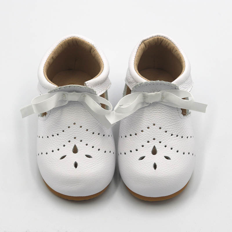 Shoes | ‘Charlotte’ Girls White Ribbon Shoe Hard Sole